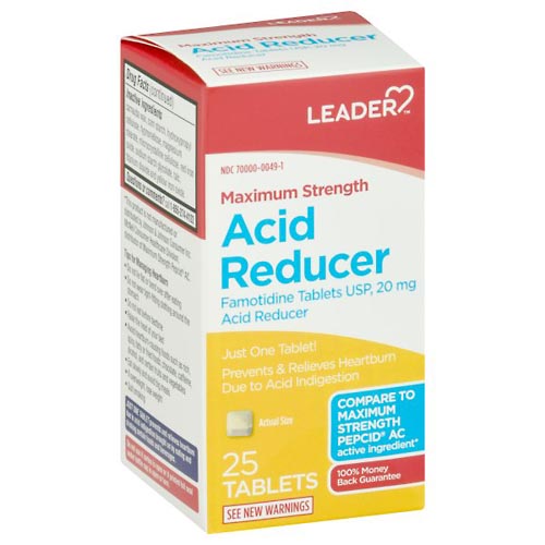 Image for Leader Acid Reducer, Maximum Strength, Tablets,25ea from Lee Road Family Pharmacy Inc